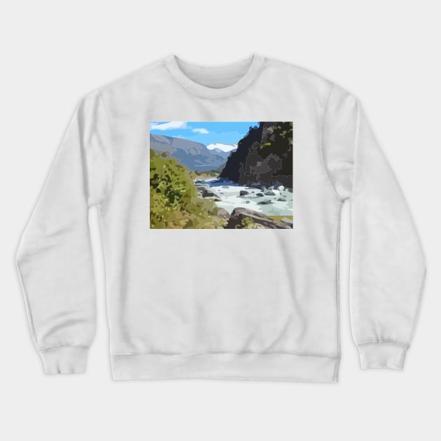 Rob Roy Glacier Track Digital Painting Crewneck Sweatshirt by gktb